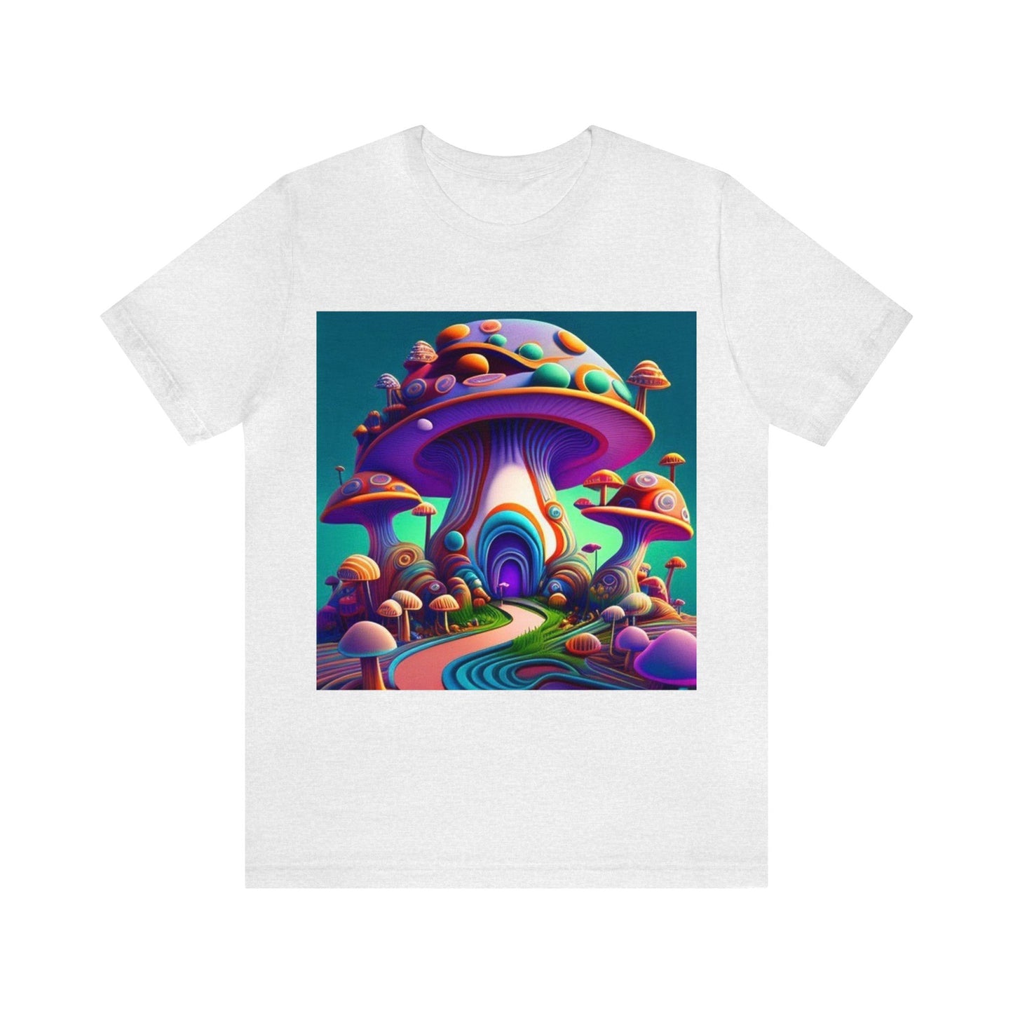 colorful trippy mushroom Unisex Jersey Short Sleeve Tee