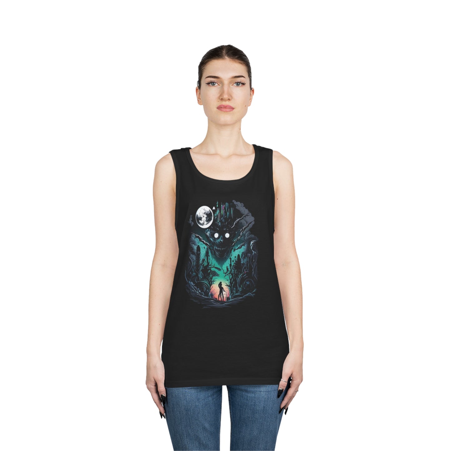 inner demons journey night trippy Unisex Heavy Cotton Tank Top