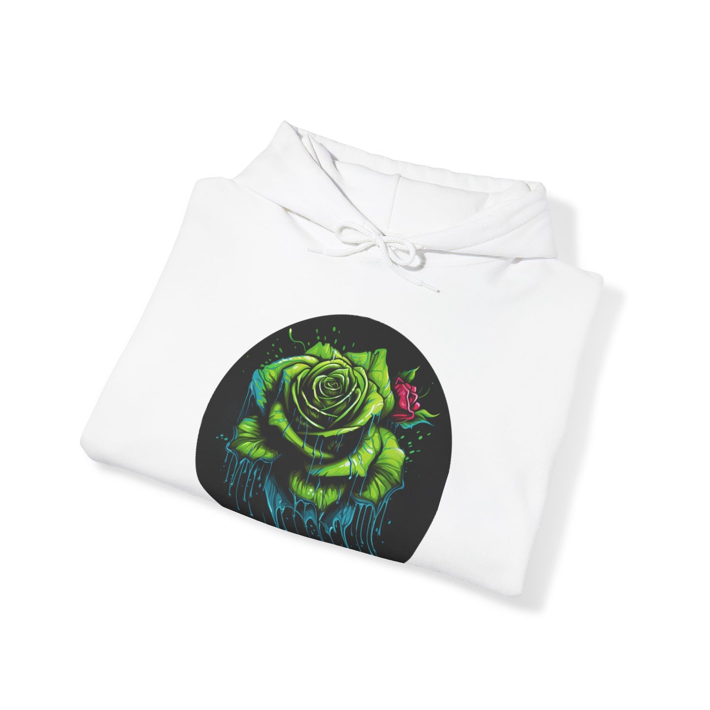 melting green rose colorful trippy Unisex Heavy Blend™ Hooded Sweatshirt