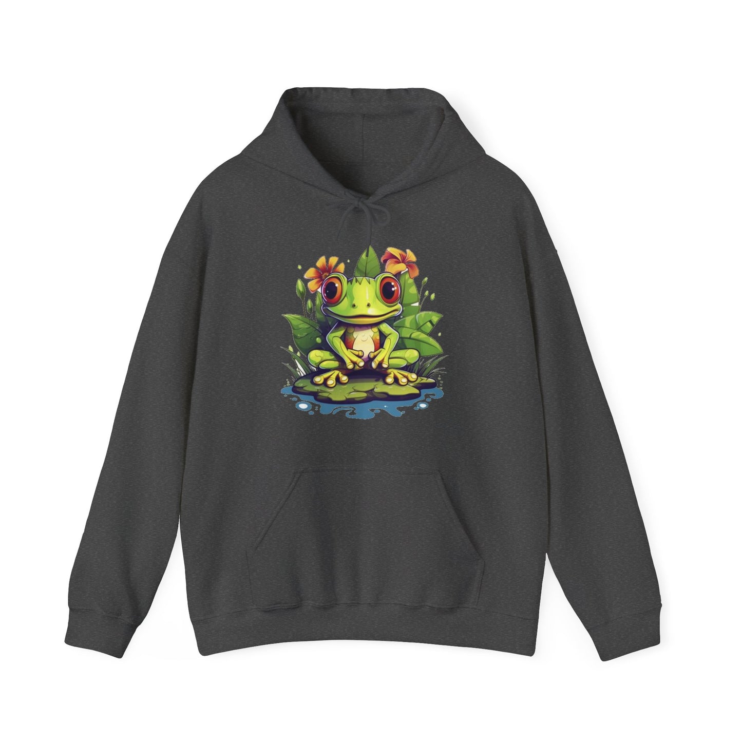 cute frog Lilly pad Unisex Heavy Blend™ Hooded Sweatshirt