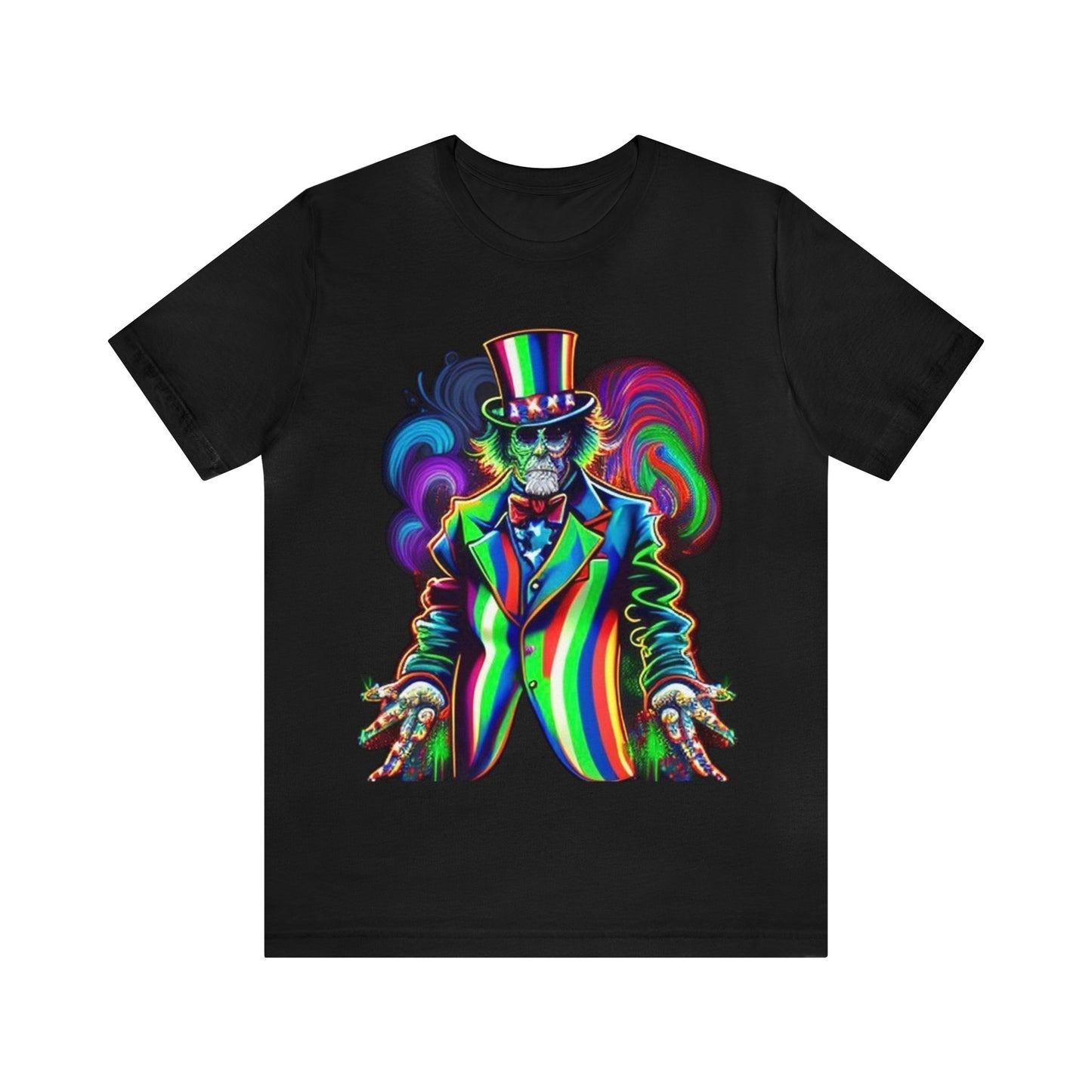 undead uncle Sam 4th of July trippy colorful Unisex Jersey Short Sleeve Tee