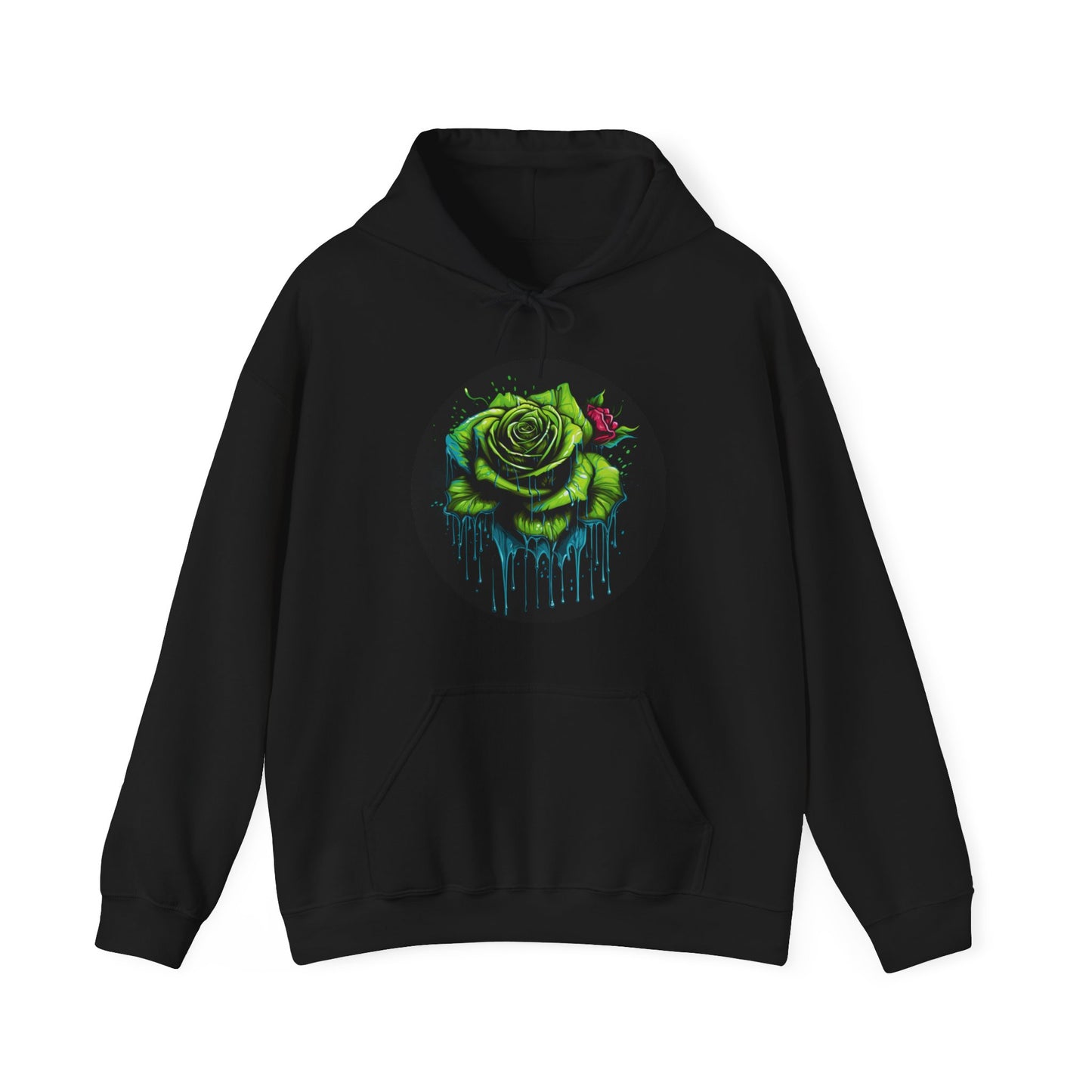 melting green rose colorful trippy Unisex Heavy Blend™ Hooded Sweatshirt