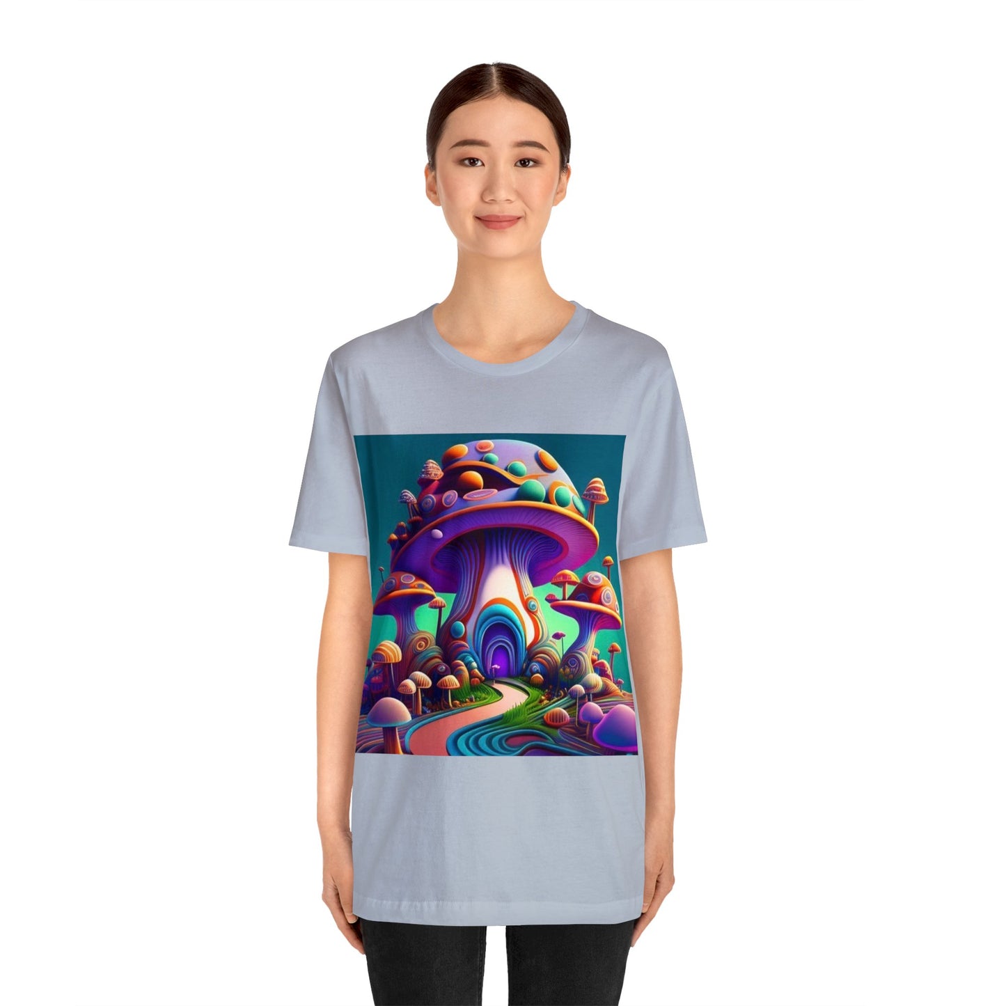 colorful trippy mushroom Unisex Jersey Short Sleeve Tee