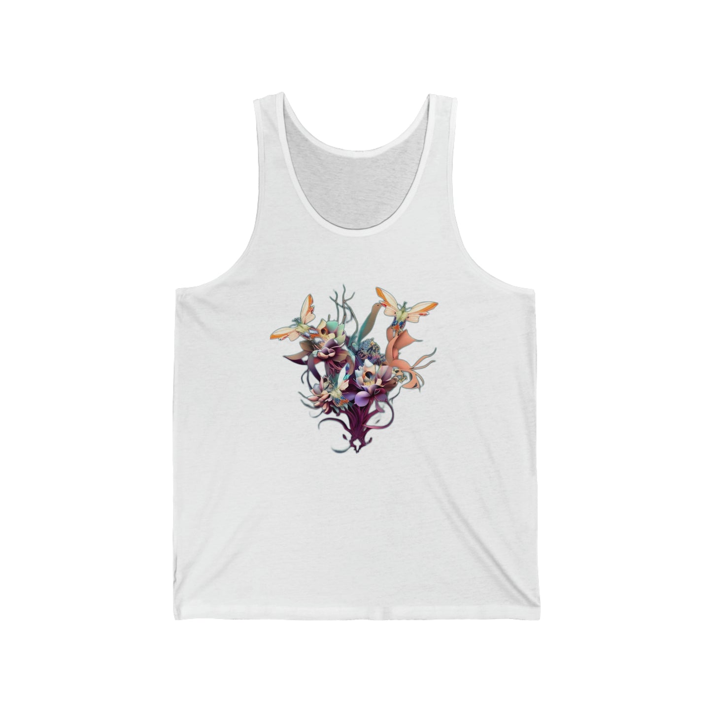 butterflies and flowers Unisex Jersey Tank