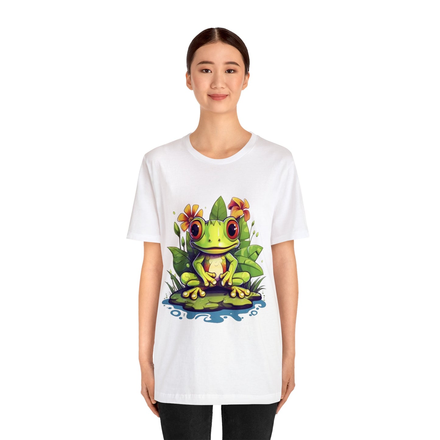 cute frog Lilly pad Unisex Jersey Short Sleeve Tee