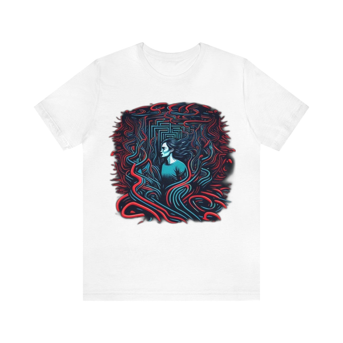 introspective colorful trippy lost in maze Unisex Jersey Short Sleeve Tee