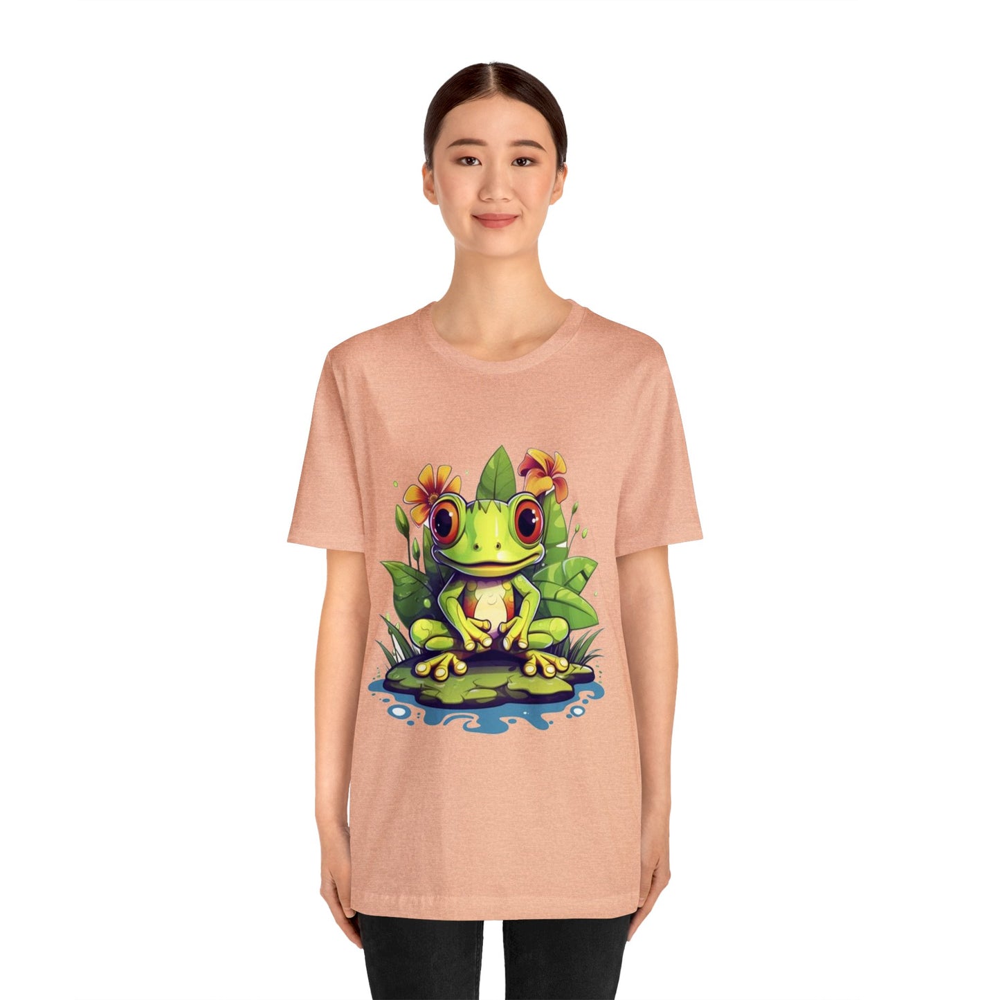 cute frog Lilly pad Unisex Jersey Short Sleeve Tee