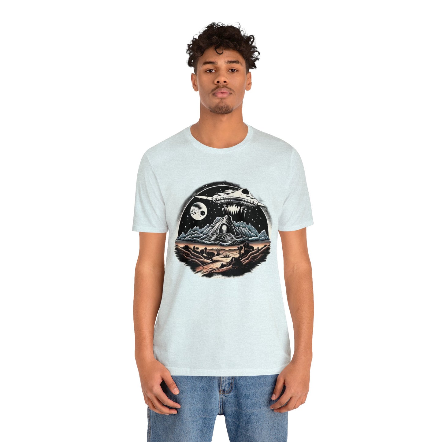 space ship trippy Unisex Jersey Short Sleeve Tee