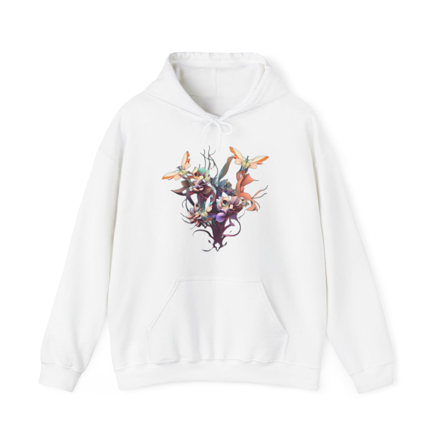 butterflies and flowers Unisex Heavy Blend™ Hooded Sweatshirt