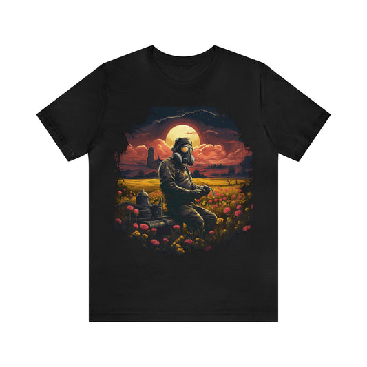 gas mask apocalyptic farmer  Unisex Jersey Short Sleeve Tee