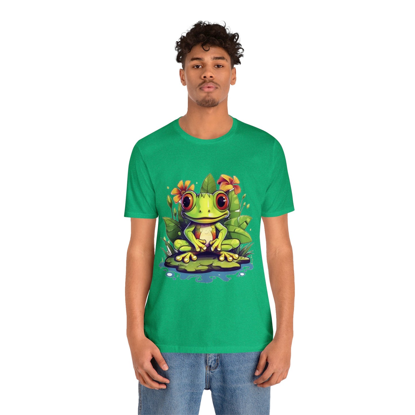 cute frog Lilly pad Unisex Jersey Short Sleeve Tee