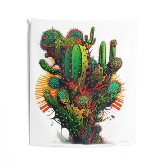 bright cactus Indoor Wall Tapestries