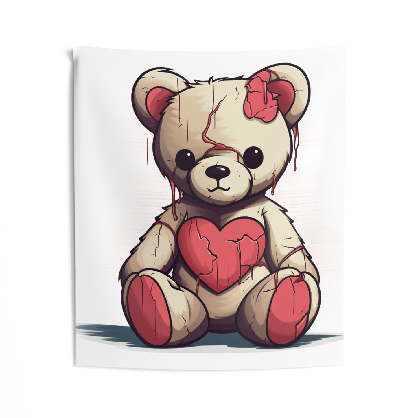 cute sad teddy bear Indoor Wall Tapestries