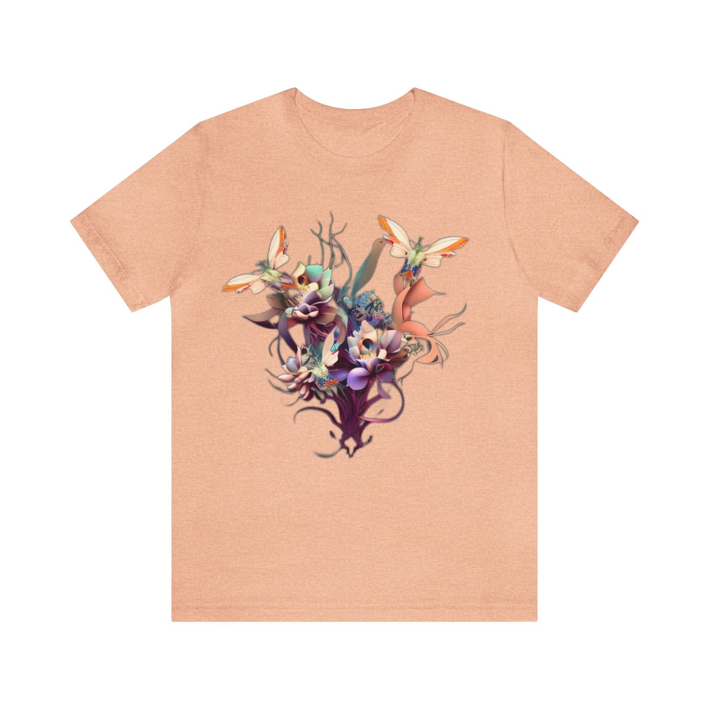 butterflies and flowers Unisex Jersey Short Sleeve Tee