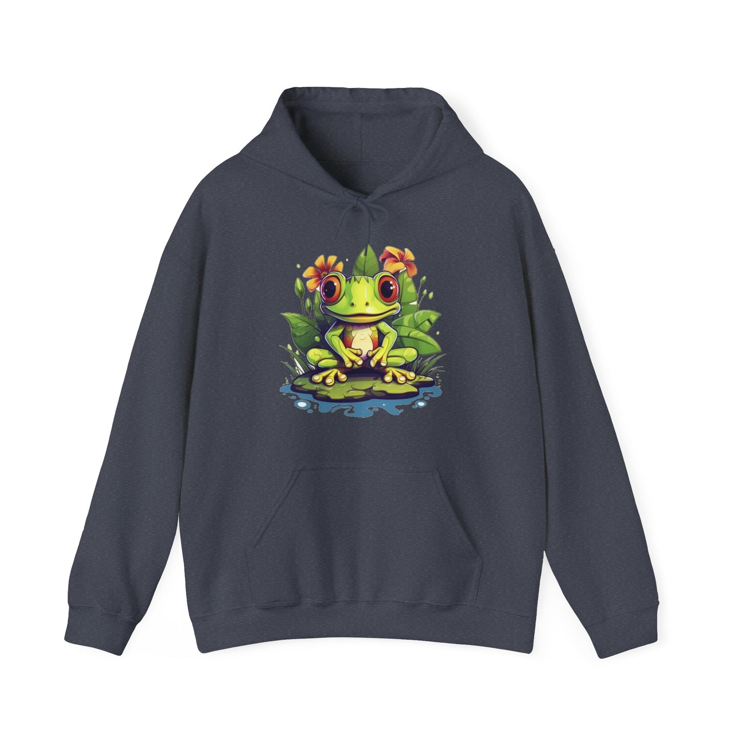 cute frog Lilly pad Unisex Heavy Blend™ Hooded Sweatshirt