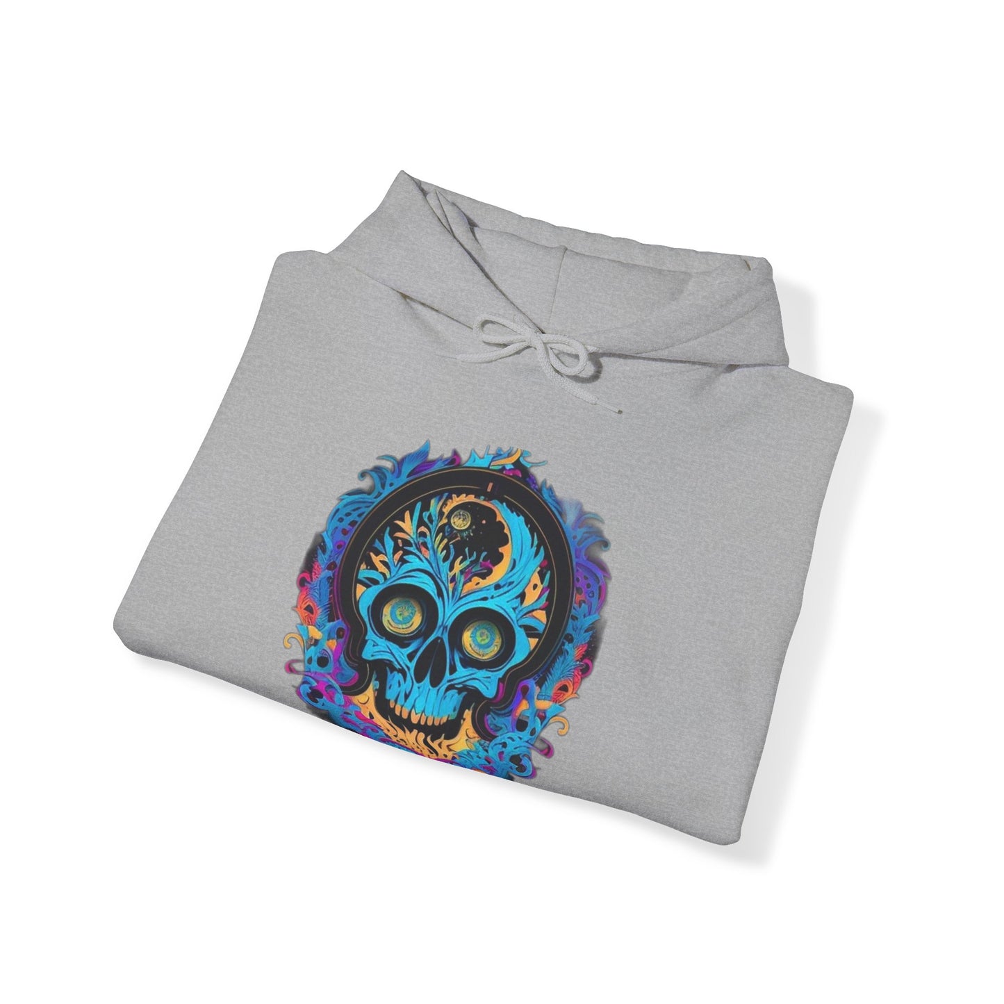 bright blue sugar skull Unisex Heavy Blend™ Hooded Sweatshirt