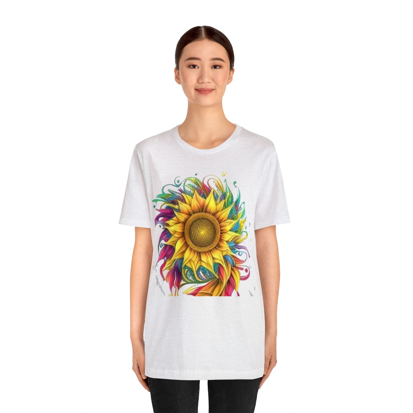 sunflower swirl colorful trippy Unisex Jersey Short Sleeve Tee