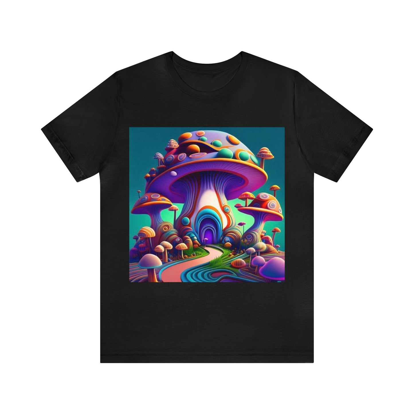 colorful trippy mushroom Unisex Jersey Short Sleeve Tee