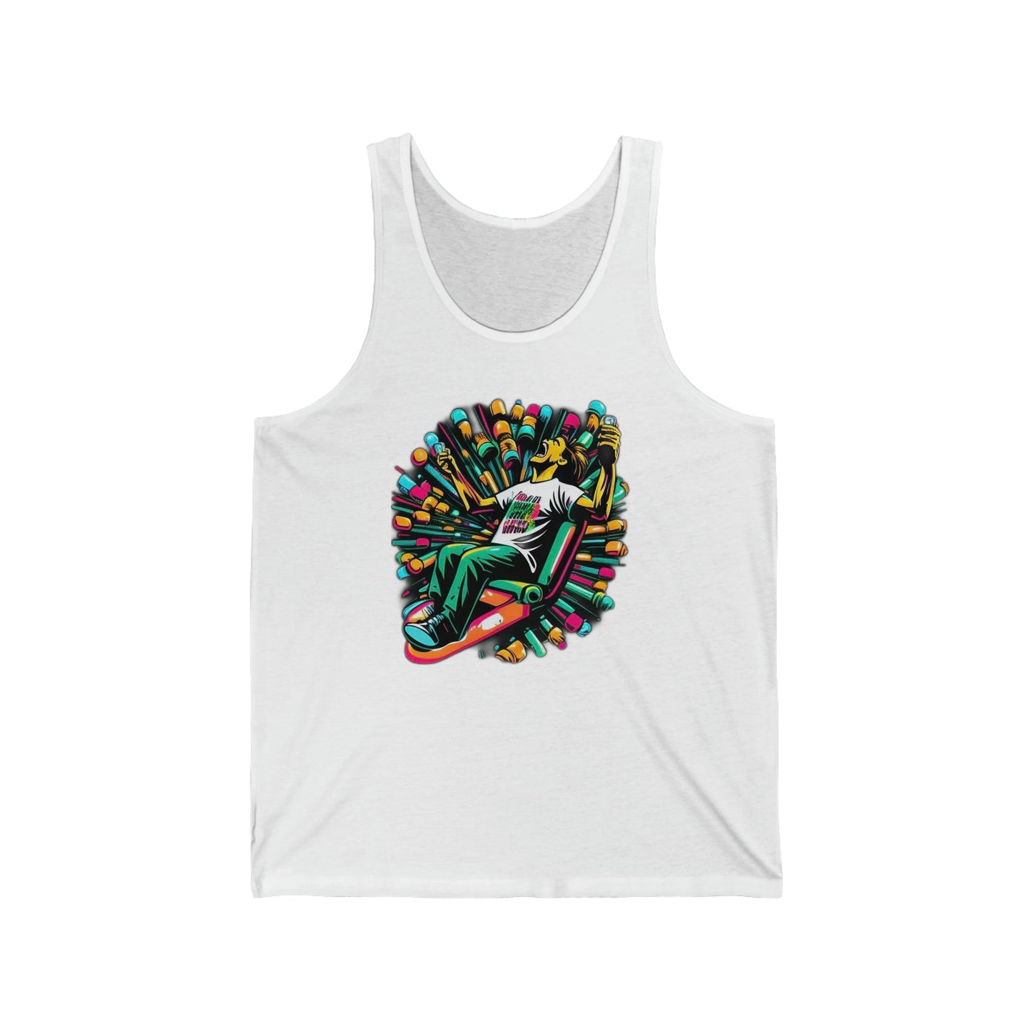 addiction symbolized trippy Unisex Jersey Tank