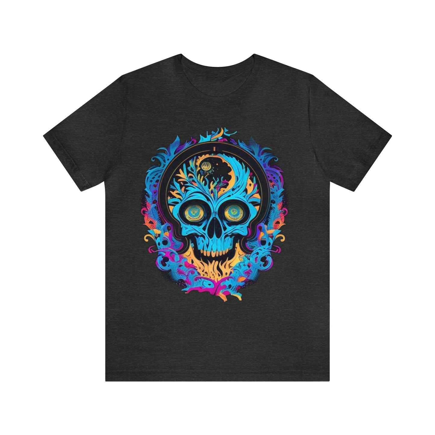 bright blue sugar skull Unisex Jersey Short Sleeve Tee