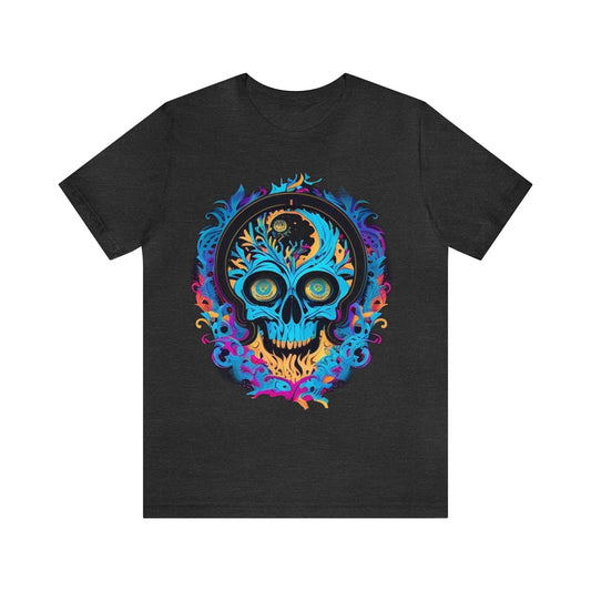 bright blue sugar skull Unisex Jersey Short Sleeve Tee