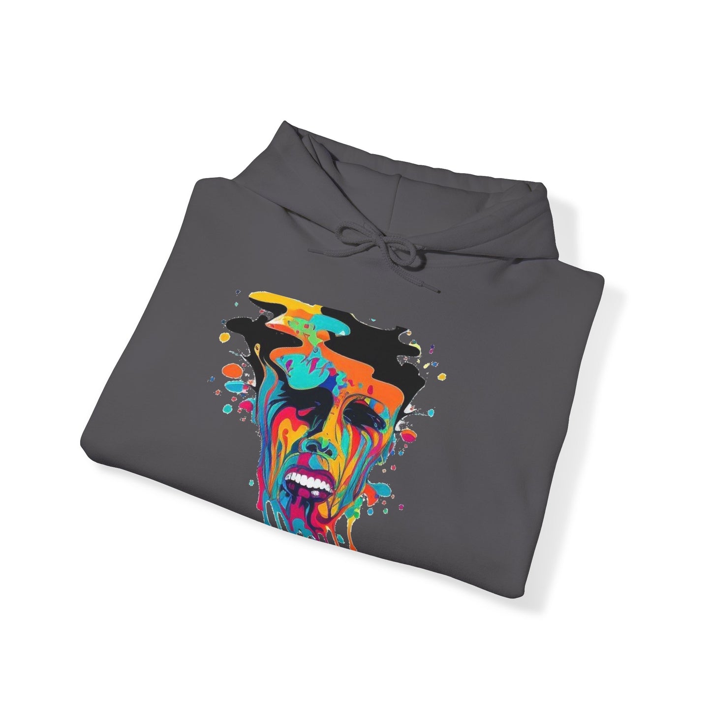 melting face colorful trippy Unisex Heavy Blend™ Hooded Sweatshirt