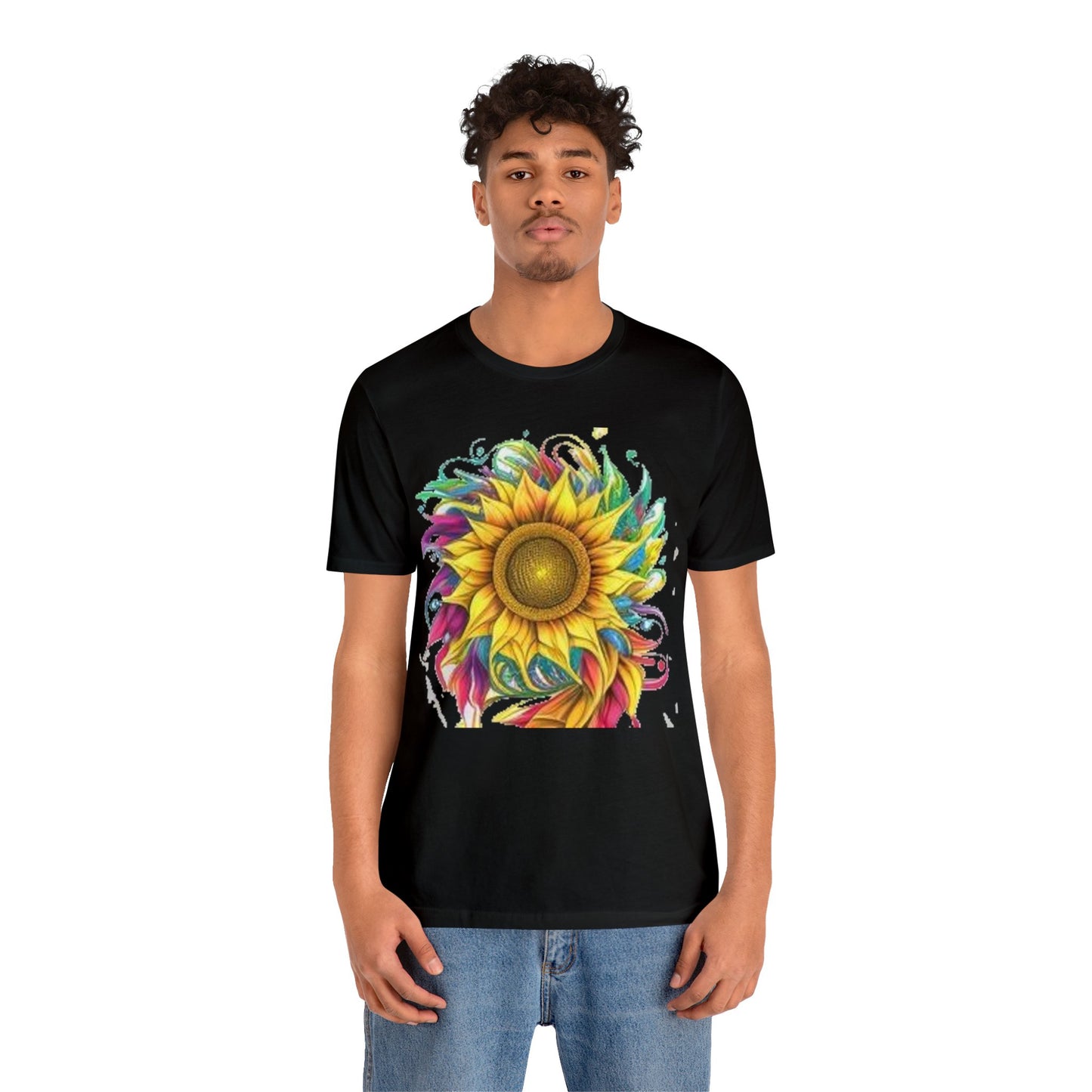 sunflower swirl colorful trippy Unisex Jersey Short Sleeve Tee