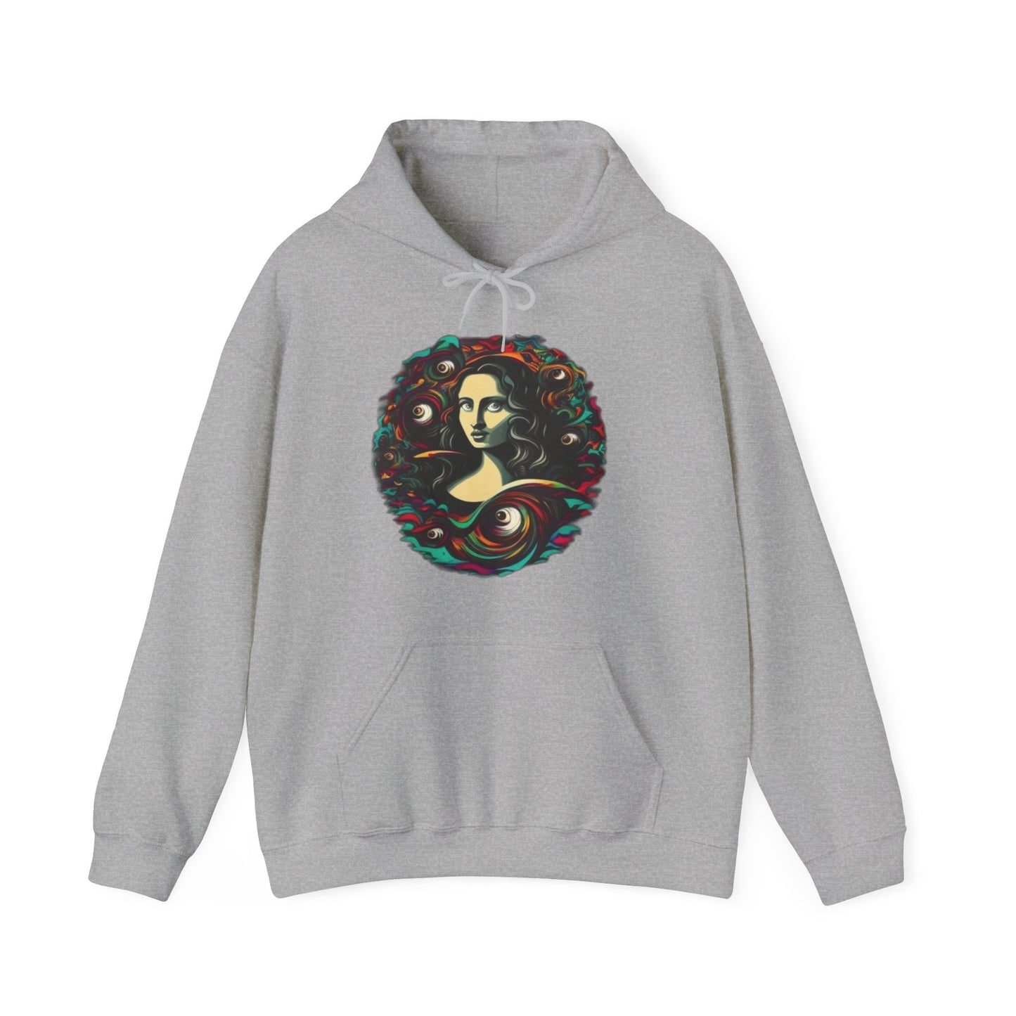 trippy mona lisa Unisex Heavy Blend™ Hooded Sweatshirt