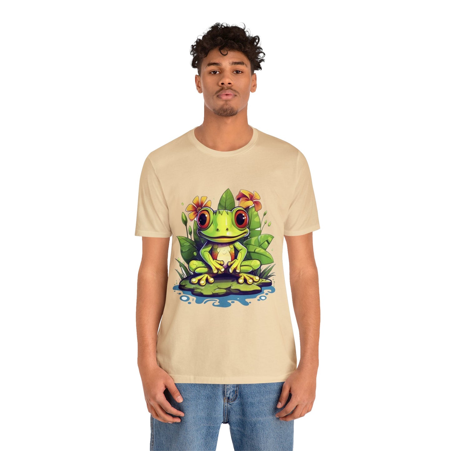 cute frog Lilly pad Unisex Jersey Short Sleeve Tee