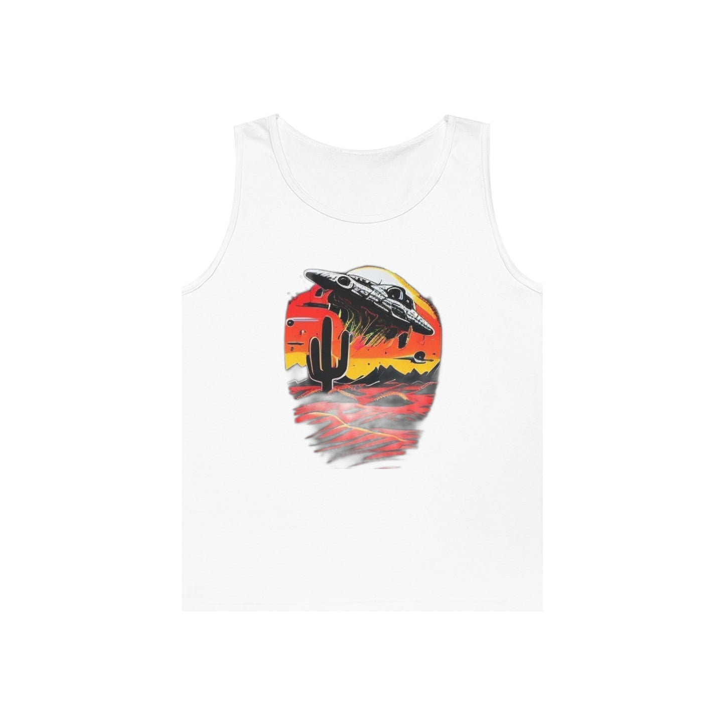 space ship trippy Unisex Heavy Cotton Tank Top