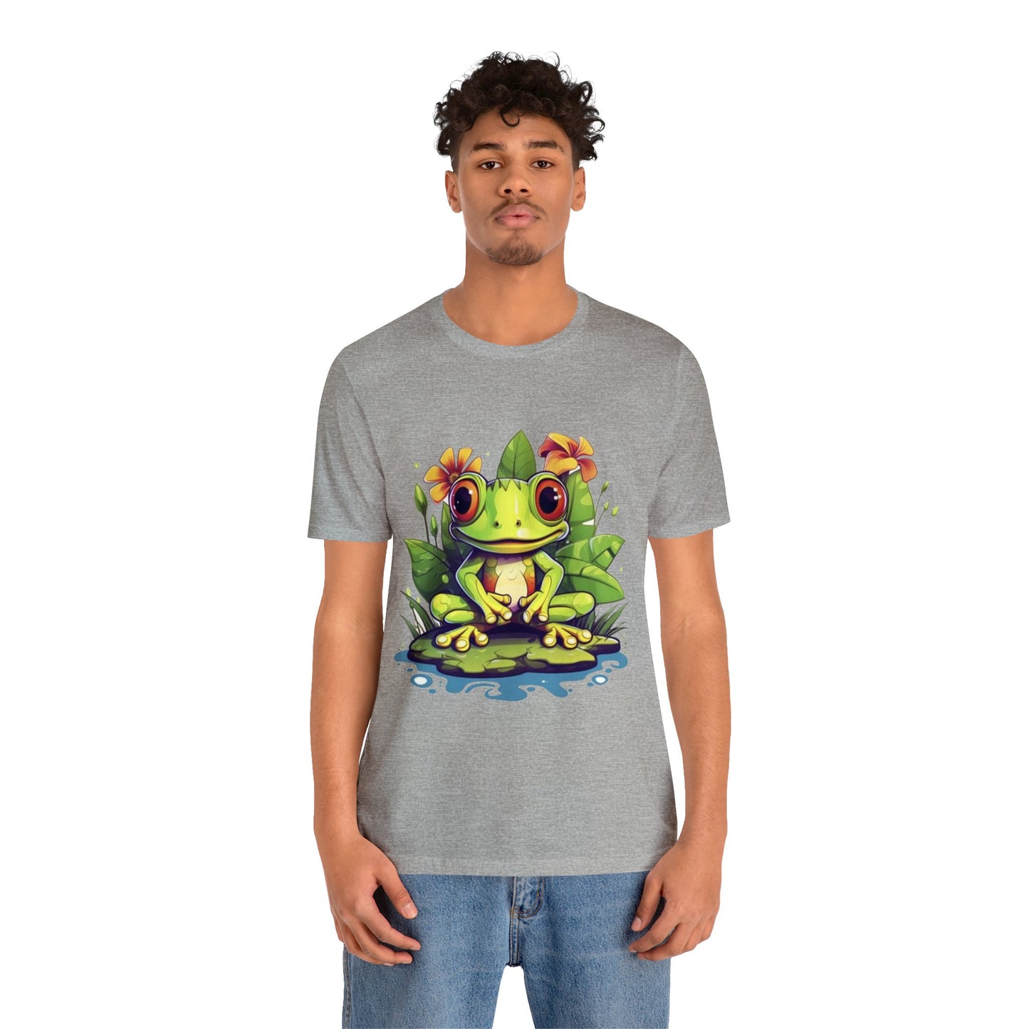 cute frog Lilly pad Unisex Jersey Short Sleeve Tee