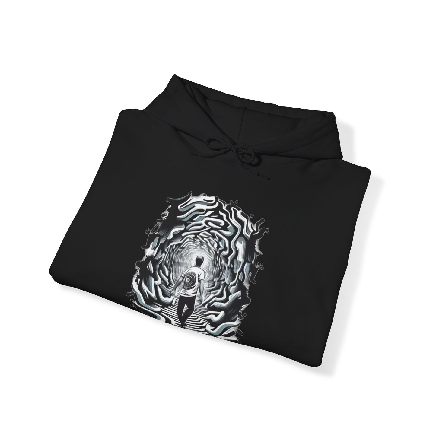 black and white void trippy Unisex Heavy Blend™ Hooded Sweatshirt